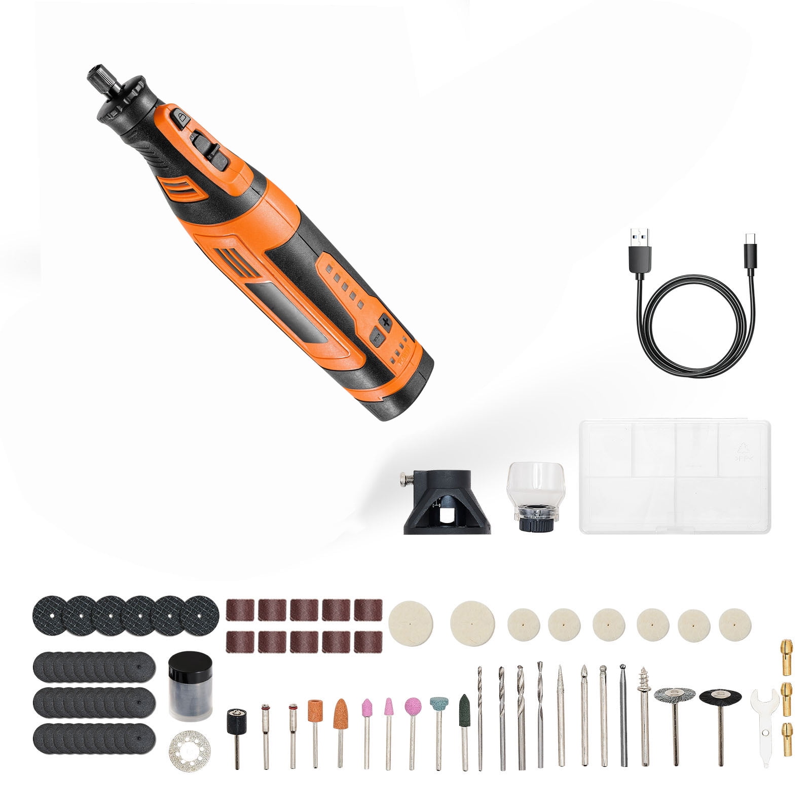 KFFKFF 136-Piece Cordless Rotary Tool Kit, DC8V Portable Mini Power ...