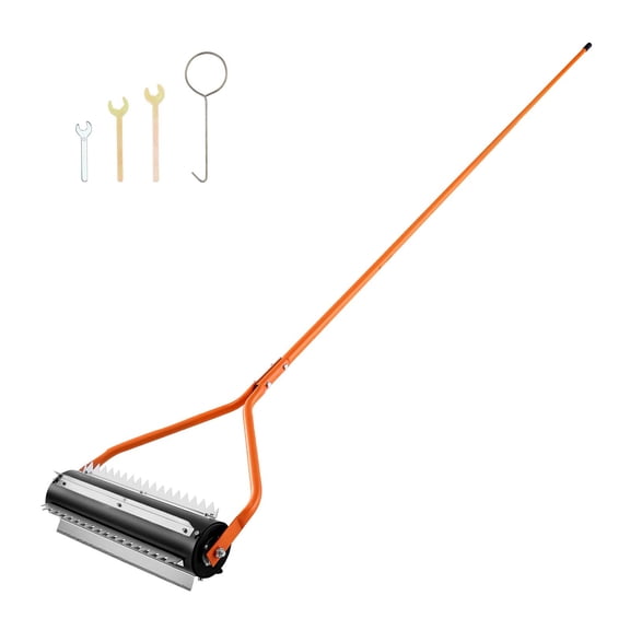 KFFKFF 14.1 ft Stainless Steel Lake & Pond Weed Removal Tool, Aquatic & Sludge Tiller with 6 Preassembled Blades, 4 Aluminum Handles for Clearing Roots and Muck