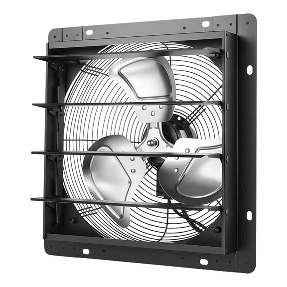 KFFKFF 14-Inch Wall-Mount Shutter Exhaust Fan with Automatic Louvers, Durable Steel Frame, Quiet Operation, Variable Speed AC Motor, 1802 CFM Airflow for Ventilation in Attics, Garages, Barns