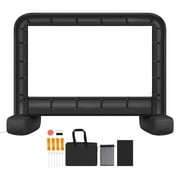 KFFKFF 14 ft Inflatable Movie Screen, 600D Washable Projector Screen with Carrying Bag, 16:9 Quick Setup for Outdoor Events, Home Theater, Parties, and Poolside Entertainment
