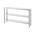 thumbnail image 1 of KFFKFF 14" x 60" Stainless Steel Work Table, Food Preparation Table with Adjustable Shelves, Robust Prepping Table Metal Workstation for Kitchen, Restaurant, Home, Hotel, 1 of 8