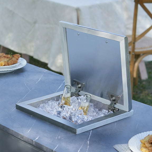 KFFKFF 14"x12"x18" Drop in Ice Chest Ice Cooler Ice Bin Stainless Steel w/Cover