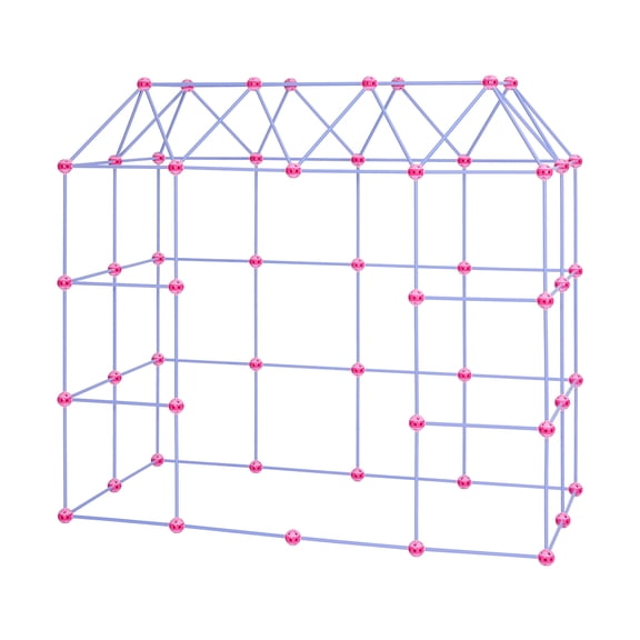 KFFKFF 140-Piece Fort Building Kit for Kids, Creative STEM Construction Toys for Ages 4 and Up, Includes Upgraded Connectors, Ring & Ball Toss Game, Educational Indoor and Outdoor Activity