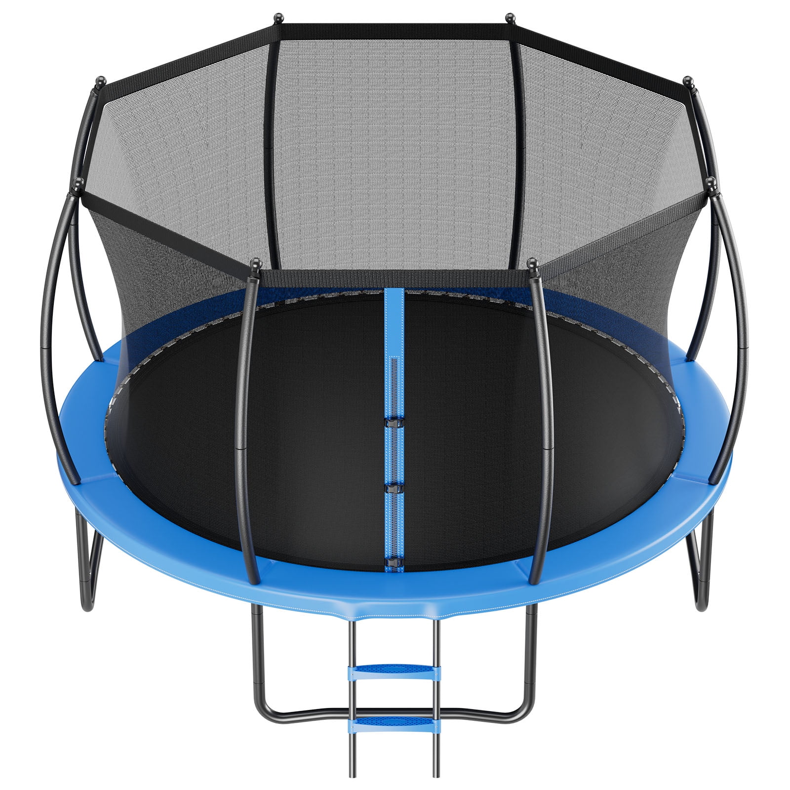 KFFKFF 14FT Outdoor Trampoline with Safety Enclosure, Durable Recreational Trampoline for Kids and Adults, ASTM Certified, 450 lbs Weight Limit, Rust-Resistant Design for Backyard Use