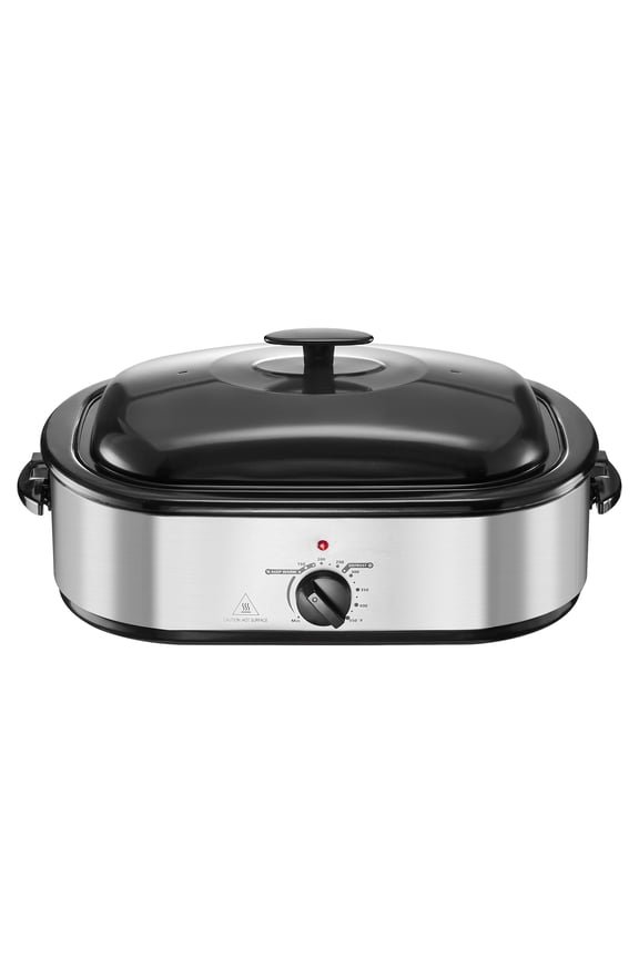 14QT Electric Roaster Oven with Adjustable Temperature, Self-Basting Lid, Lift-Out Rack, and Defrost & Warm Functions, Suitable for Cooking up to 18lb Turkey