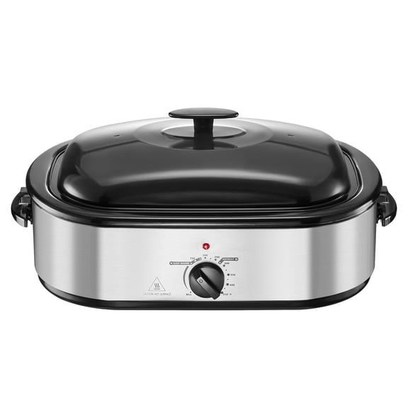 KFFKFF 14QT Electric Turkey Roaster Oven, Adjustable Temperature Control, Self-Basting Moisturizing Lid, Removable Lift-Out Rack, Defrost & Keep Warm Functions, Roasts Up To 18 LBS Whole Poultry