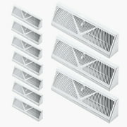 KFFKFF 15-Inch Floor Vents, Set of 10 Baseboard Vents, HVAC Robust Walk-On Iron Floor Grates, Anti-Rust and Anti-Flaking Air Vent Redirector Adjustable with Metal Regulator