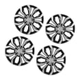 thumbnail image 1 of KFFKFF 15-Inch Set of 4 Wheel Covers, Snap-On Rim Caps for R15 Size Tires, Universal 10-Spoke ABS Hubcaps for Various Car Models, Silver/Black, 1 of 9