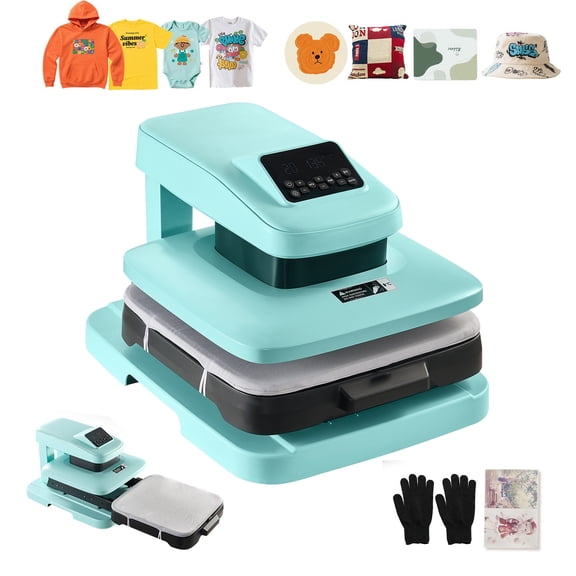 KFFKFF 15 x 15 Inch Automatic Heat Press Machine, Adjustable Pressure, Digital Control, Quick and Uniform Heating, Ideal for T-Shirts, Sublimation, Vinyl, and Heat Transfer Projects