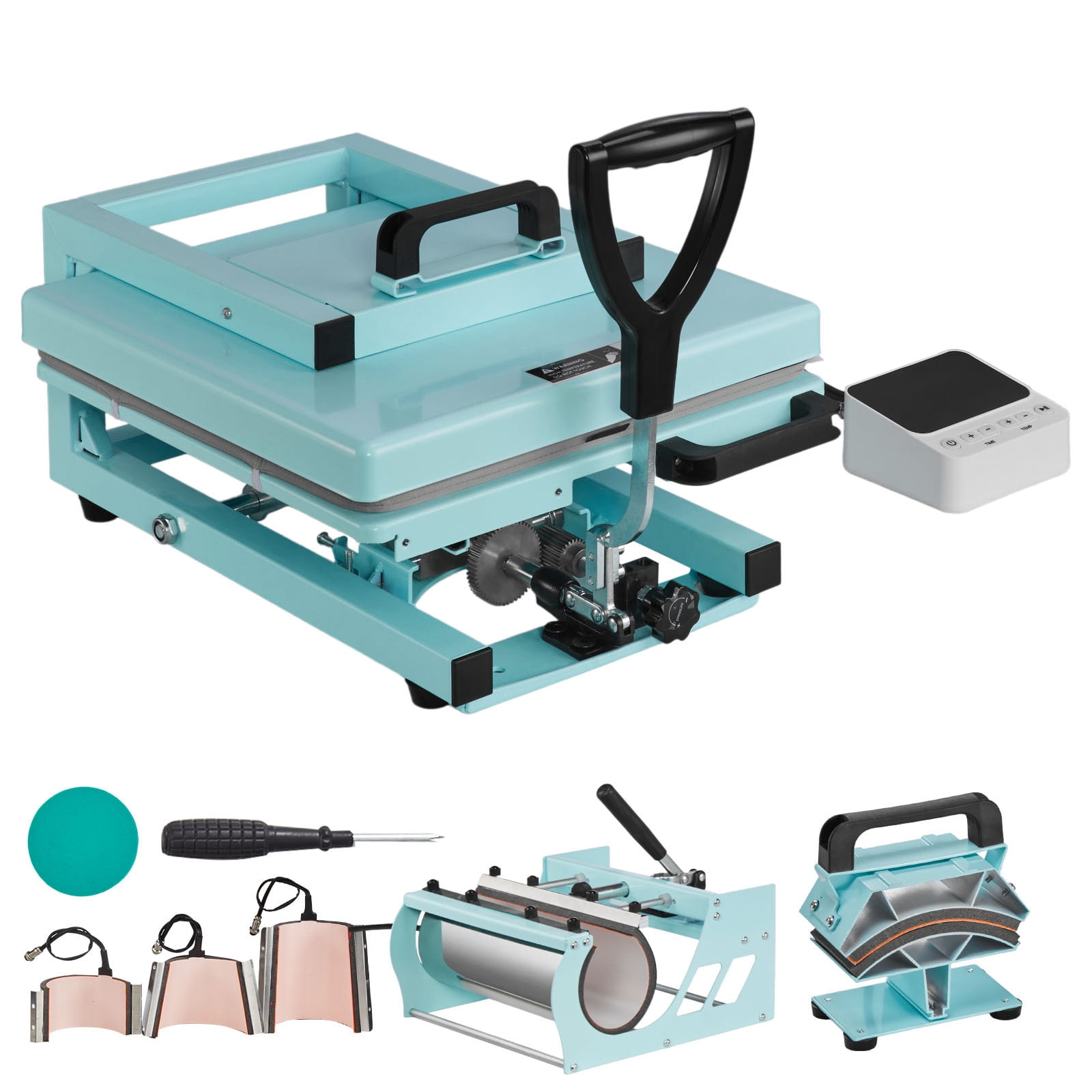 KFFKFF 15 x 15 Inch Heat Press Machine, 8-in-1 Multifunctional Design, Quick and Uniform Heating, Innovative Patented Structure, User-Friendly Controls, Sublimation Machine for T-shirts, Tumblers