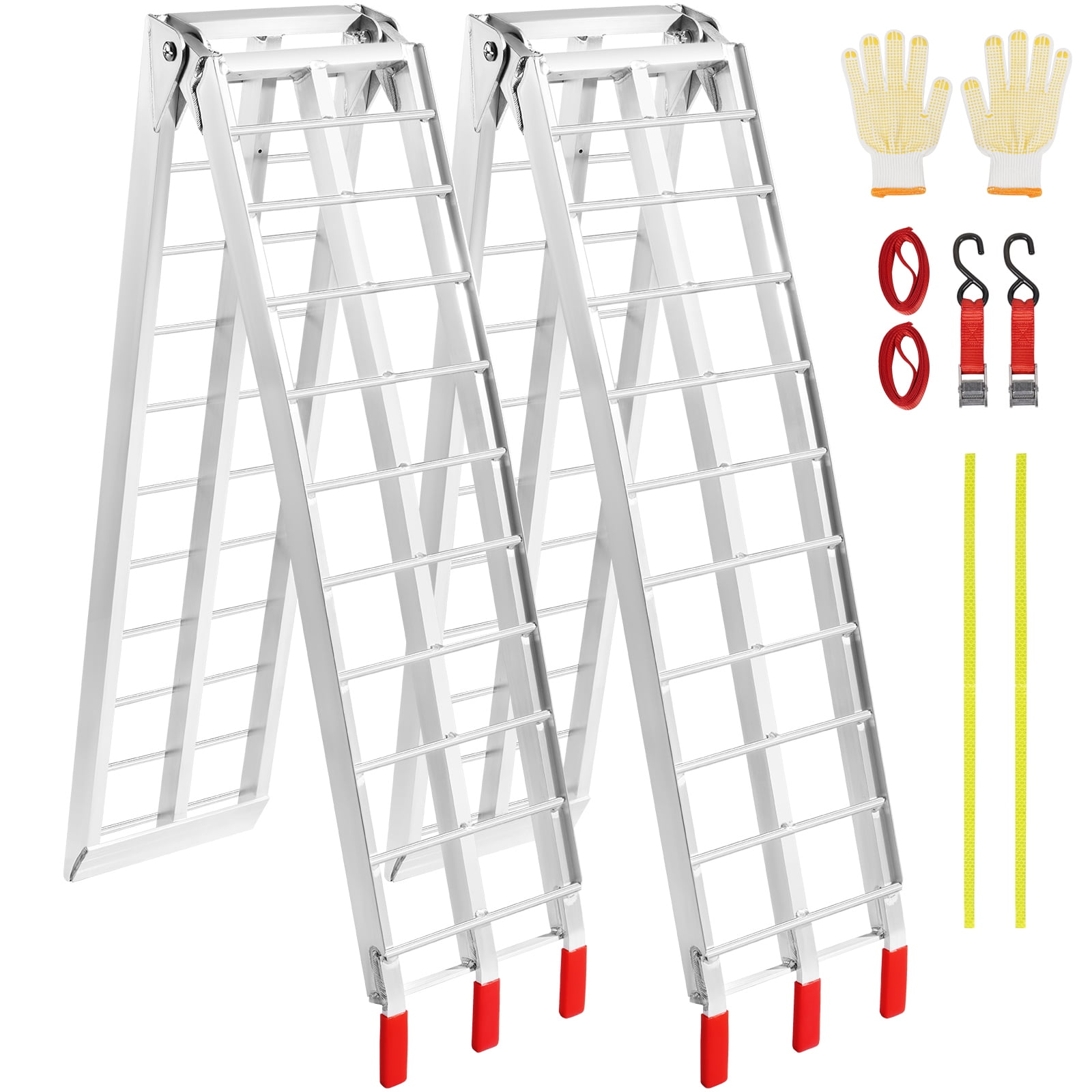 KFFKFF 1500 lb Aluminum Ramp Combination Loading Ramp for Farm Loading Bed 2 Pieces