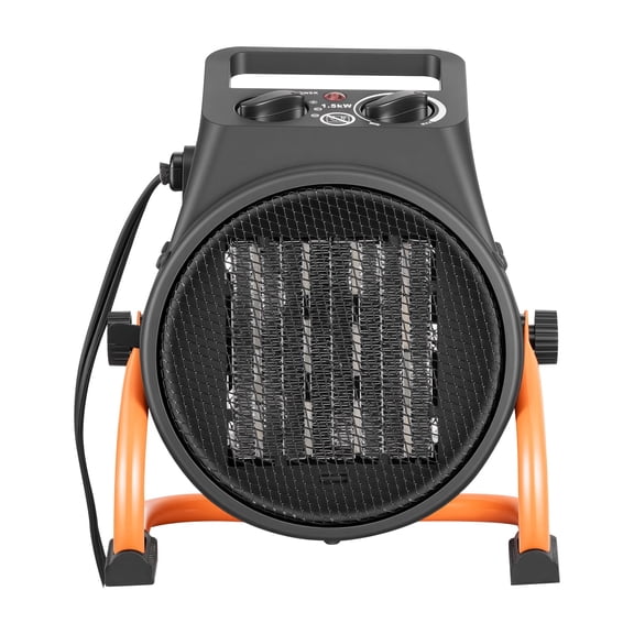 KFFKFF 1500W Electric Greenhouse Heater with Adjustable Fan, Dual Heat Settings, 15 Tilt, Overheat Protection, Portable for Grow Tents, Greenhouses, Flower Rooms, and Home Offices