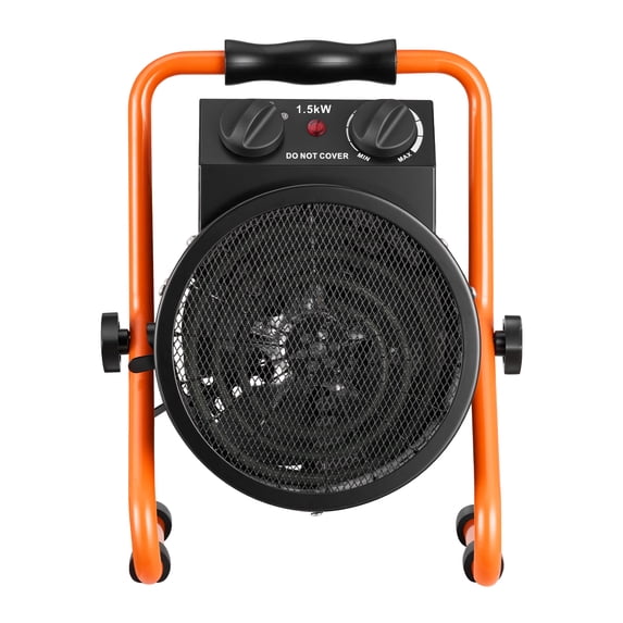 KFFKFF 1500W Electric Greenhouse Heater with Adjustable Fan Modes, IPX4 Waterproof Design, 25° Tilt Function, Overheat Protection, Ideal for Grow Tents, Small Greenhouses, Flower Rooms
