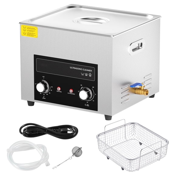 KFFKFF 15L Digital Ultrasonic Cleaning Machine with Heating Function and Timer, Includes Basket, 360W, Ideal for Laboratory Instruments, Metal Components, Carburetors, Brass Items