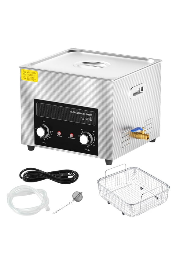 15L Digital Ultrasonic Cleaning Machine with Heating Function and Timer, Includes Basket, 360W, Ideal for Laboratory Instruments, Metal Components, Carburetors, Brass Items