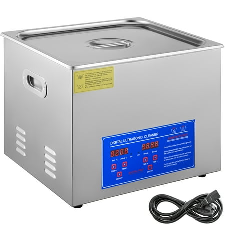 KFFKFF 15L Ultrasonic Cleaning Machine Professional Lab Ultrasonic Cleaning Machine Jewelry Ultrasonic Jewelry Eyeglass Commercial Industrial with Digital Heater Timer Basket