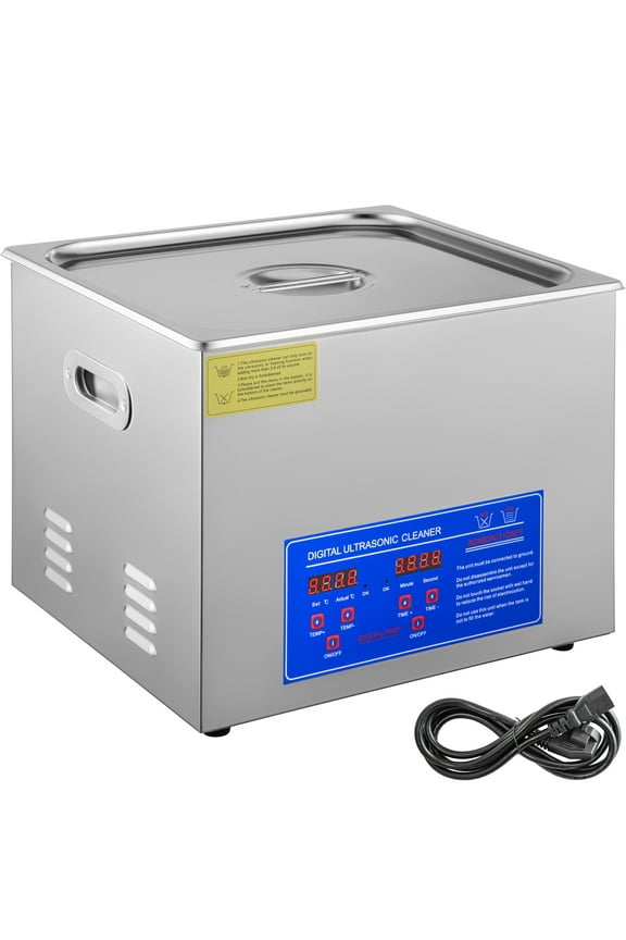 15L Ultrasonic Cleaning Machine Professional Lab Ultrasonic Cleaning Machine Jewelry Ultrasonic Jewelry Eyeglass Commercial Industrial with Digital Heater Timer Basket