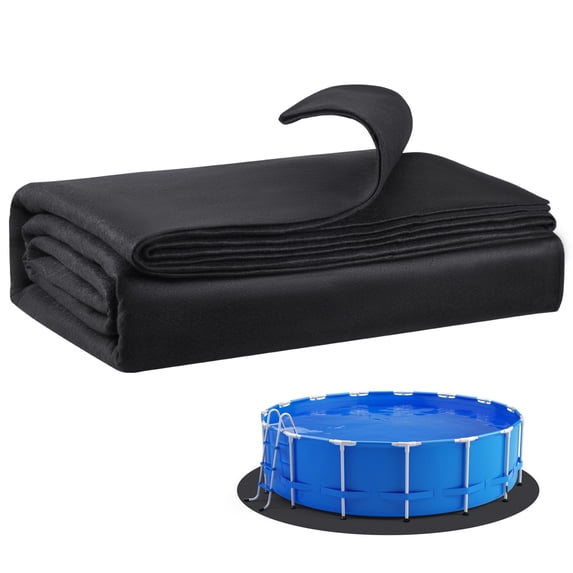 KFFKFF 15ft Circular Pool Cushion, Underlayment for Elevated Aquatic Facilities, Enhanced Thickness Swimming Pool Mat, Deters Piercing, Reused Geotextile Fabric Padding, Prolongs Liner Durability