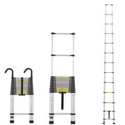KFFKFF 16.5 FT Telescoping Ladder, 375 lbs Load Capacity Aluminum Telescopic Extension Ladder, Multi-purpose Collapsible Ladder with Anti-slip Feet for RV, Home or Outdoor Work