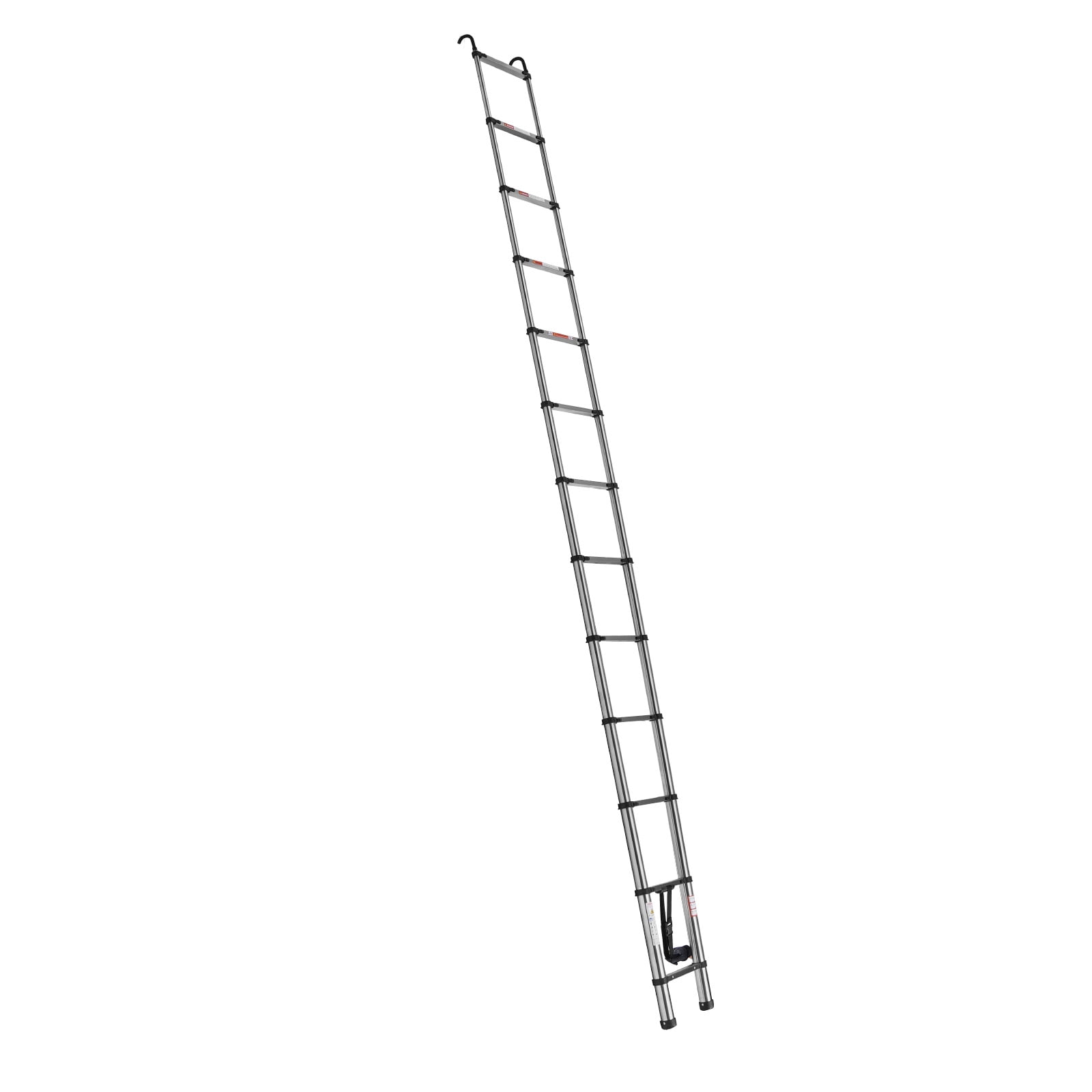 KFFKFF 16.5ft Telescoping Extension Ladder, Stainless Steel Lightweight Design, Multi-Button Retraction, 330LBS Load Capacity, Non-Slip Feet, Portable 13-Step Ladder for Home, RV, and Loft