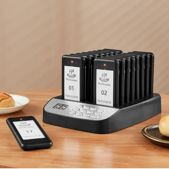 KFFKFF 16 Call Restaurant Wireless Paging System Coaster Guest Queue Calling