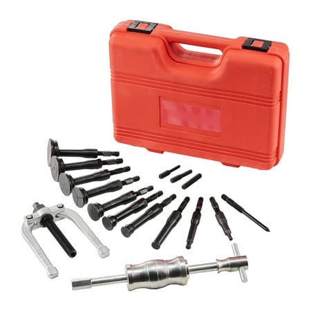 KFFKFF 16-in-1 Blind Hole Bearing Puller Set, Inner Bearing Race and Seal Extractor Kit, Slide Hammer Tool Set with 10 Split Collets and Counterstay for Internal Bearing Removal