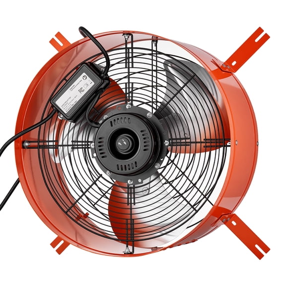 KFFKFF 16-inch Gable Mount Attic Ventilation Fan, 2940 CFM with Thermostat, Ideal for Cooling Homes, Garages, Warehouses, and Workshops, Durable Carbon Steel Frame with Installation Accessories