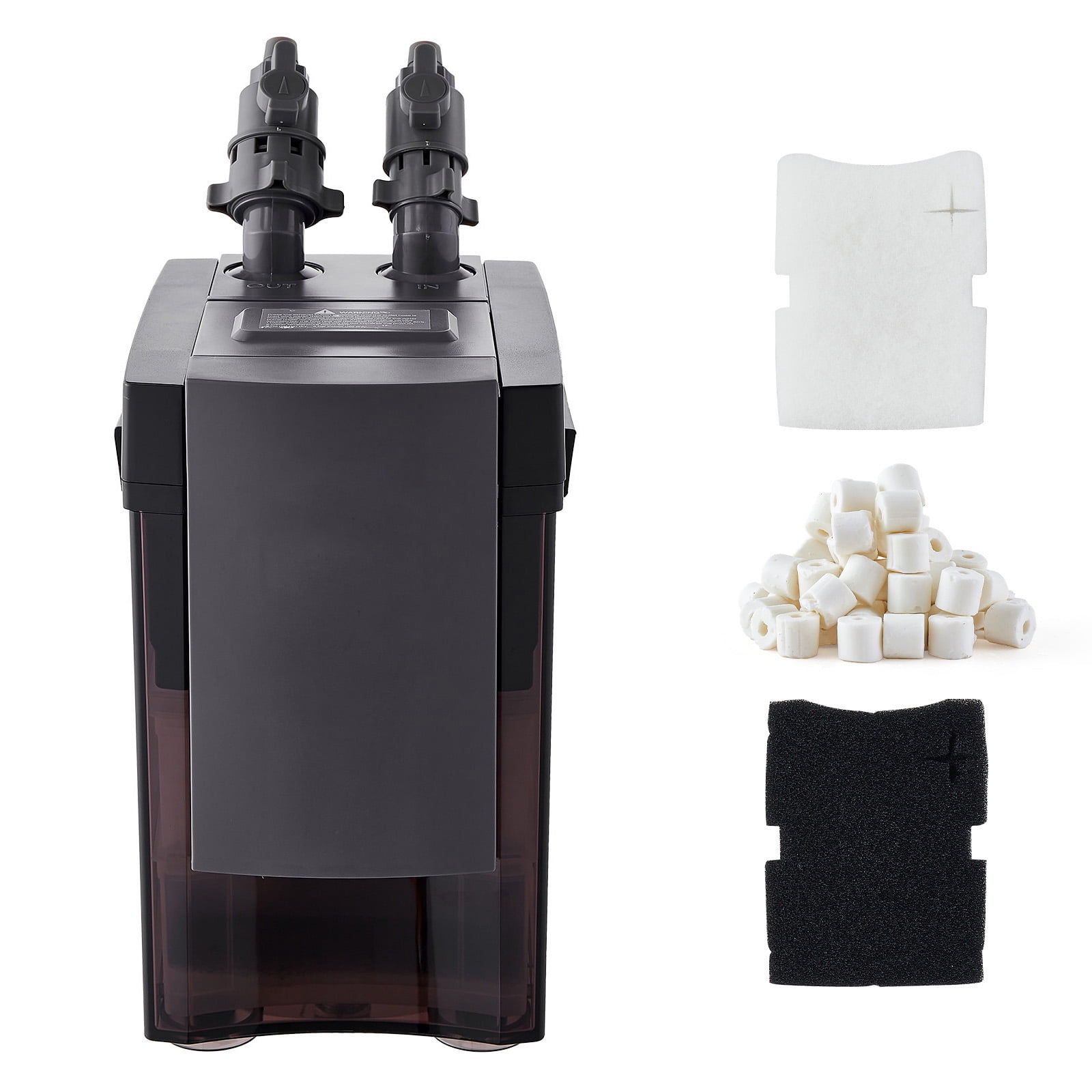 KFFKFF 162.7GPH External Canister Filter, 3-Stage Aquarium Filtration System with Efficient Pump, Water Circulation Unit with Media for Large Fish Tanks and Aquariums Up to 100 Gallons