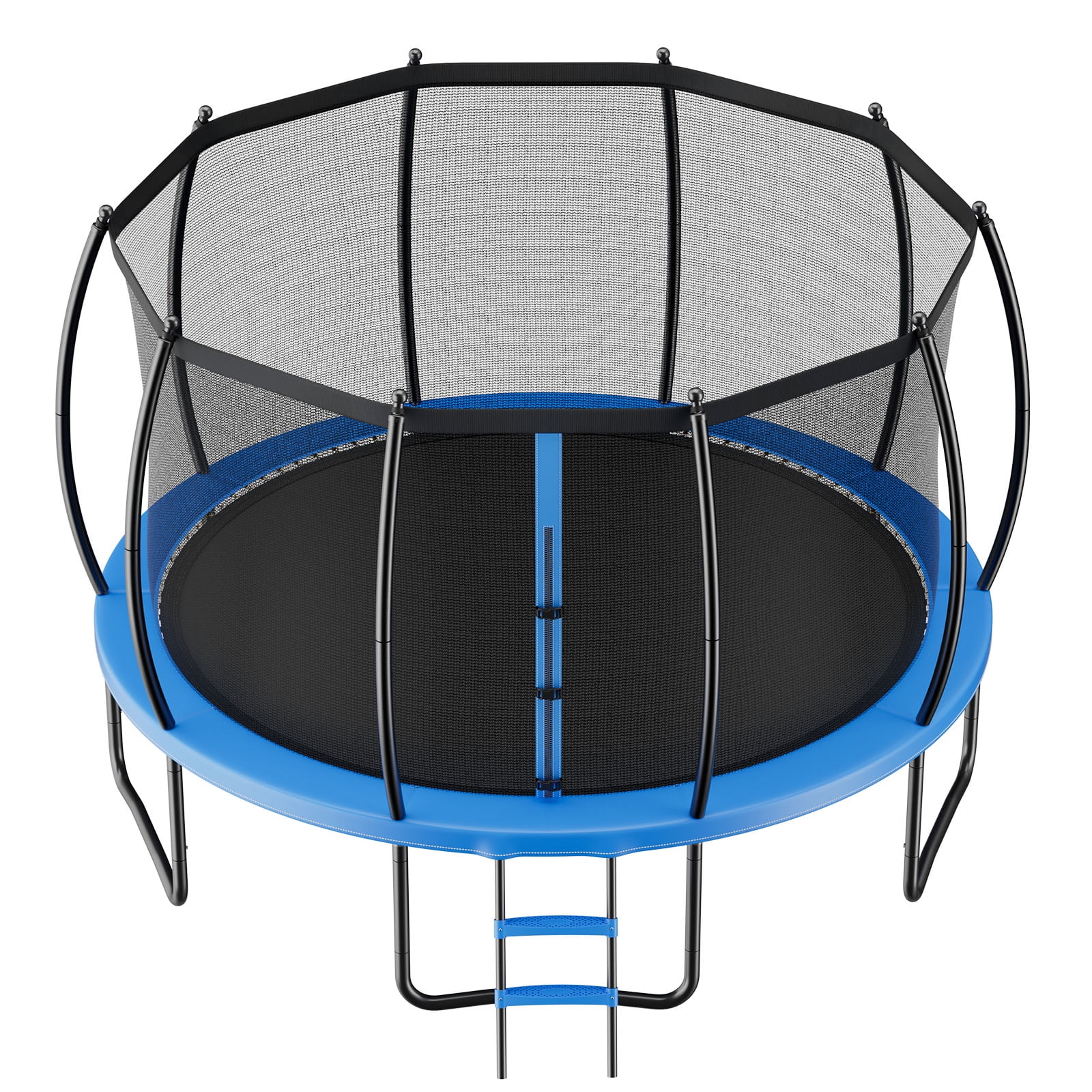 KFFKFF 16FT Outdoor Recreational Trampoline with Safety Enclosure Net, Durable Padding, ASTM Certified, Supports Up to 475 lbs, Rust-Resistant Design for Backyard Fun