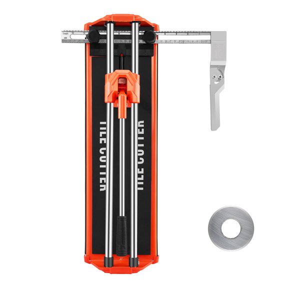 KFFKFF 17-Inch Manual Tile Cutter for Wall and Polished Tiles, Dual Rails for Accurate Cuts, Tungsten Carbide Blade, Comfortable Grip, Stable Pressure Rod, Suitable for Professionals and Beginners