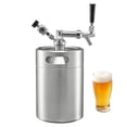 thumbnail image 1 of KFFKFF 170oz Mini Keg with Pressurized Tap System, 304 Stainless Steel Beer Kit, Includes CO2 Regulator and Self-Closing Faucet, Maintains Freshness and Carbonation for Homebrew, Craft,and Draft Beer, 1 of 9