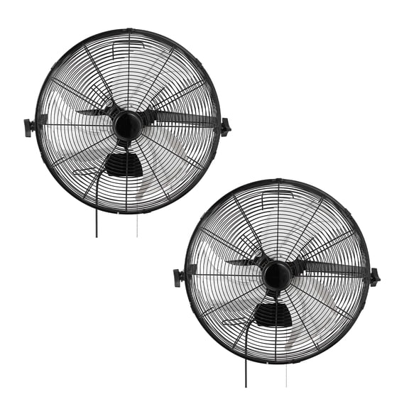 KFFKFF 18-Inch Wall-Mounted Fan, 3-Speed Settings, Extended Airflow Range, Adjustable Rotation, Manual Controls, Ideal for Industrial, Commercial, Garage, Workshop, Gym Use, Set of 2