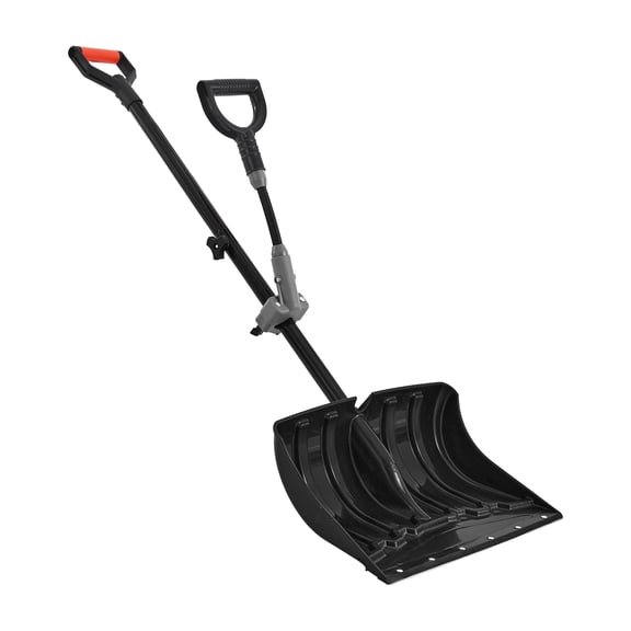 KFFKFF 18-Inch Wide Plastic Snow Shovel with D-Shaped Handles, Non-Slip Grip, Lightweight Design for Efficient Snow Removal in Driveways, Gardens, Cars, and Camping