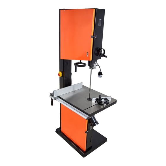 KFFKFF 18-Inch Woodworking Bandsaw with 2240W Motor, 16-Inch Cutting Height, Cast Iron Table, Adjustable Work Light, Miter Gauge, and Fence for Precise Woodworking