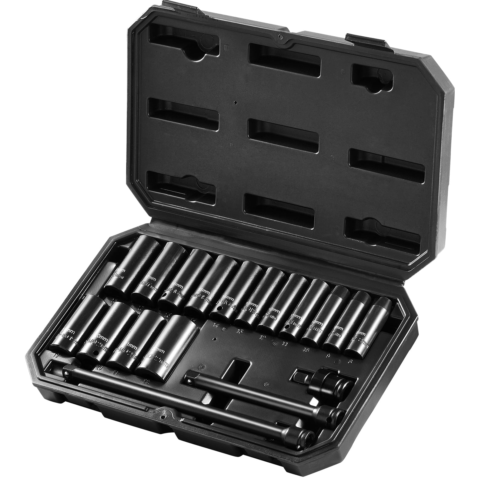 KFFKFF 18-Pc Deep Impact Socket Set, 3/8