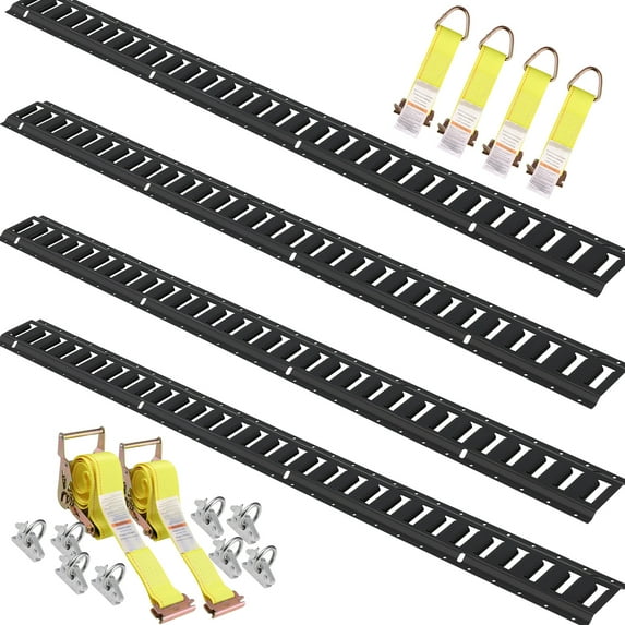 KFFKFF 18 Piece 5' E Track Tie Down Rail Kit E Track Enclosed Cargo Trailer