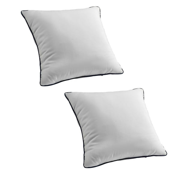 KFFKFF 18 x 18 in Throw Pillow Inserts, Set of 2, Comfortable and Supportive Decorative Cushions with Polyester Filling, Square White Pillows with Zipper Closure, Ideal for Indoor Use on Beds, Sofas