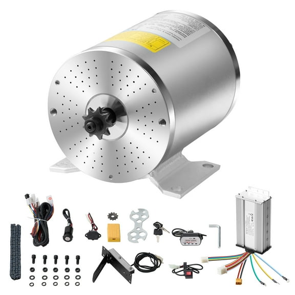 KFFKFF 1800W Brushless DC Electric Motor Set - 48V 4500rpm Engine with Enhanced Speed Regulator, Foot Accelerator and Handlebar Throttle Kit for Go Carts, Electric Bicycles, Motorbikes and Scooters
