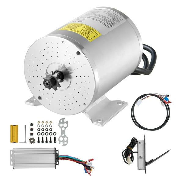 KFFKFF 1800W Electric Brushless DC Motor Kit - 48V 4500rpm Motor with Enhanced Speed Controller and Foot Pedal Throttle for Go-Karts, E-Bikes, Motorcycles, Scooters, and DIY Projects