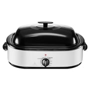 KFFKFF 18QT Electric Roaster Oven Adjustable Temperature, Self-Basting Lid, Removable Pan & Rack for Festive Cooking