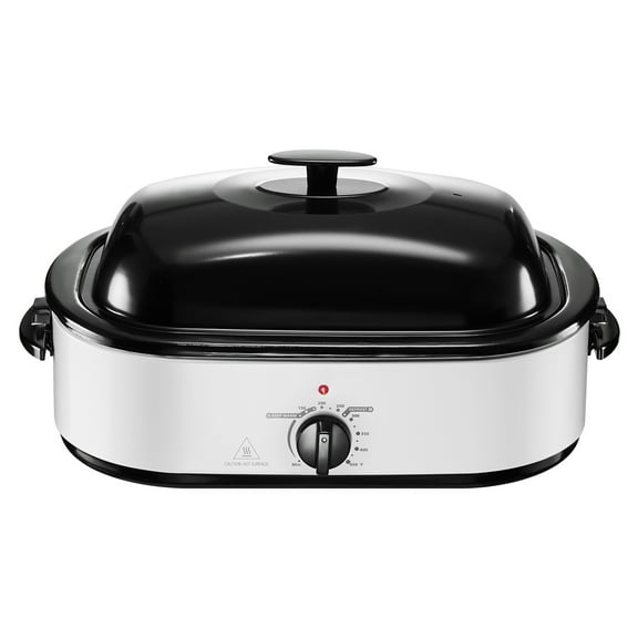 KFFKFF 18QT Electric Roaster OvenAdjustable Temperature, Self-Basting Lid, Removable Pan & Rack for Festive Cooking