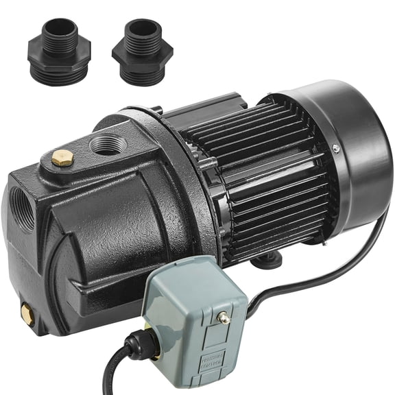 KFFKFF 1HP Shallow Well Jet Pump, 17.6 GPM Cast Iron Water Pump, Max Head of 164 ft, Ideal for Farm Garden Irrigation System and High-Rise Water Supply Shower Enhancement,