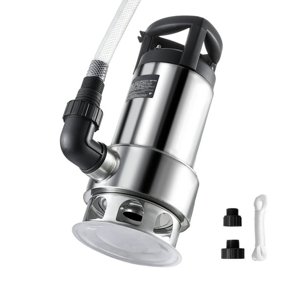 KFFKFF 1HP Submersible Pump, 4020GPH, 30FT Elevation, Stainless Steel for Clearing Water in Pools, Ponds, Basements, with 26FT Cord and Auto Float Switch