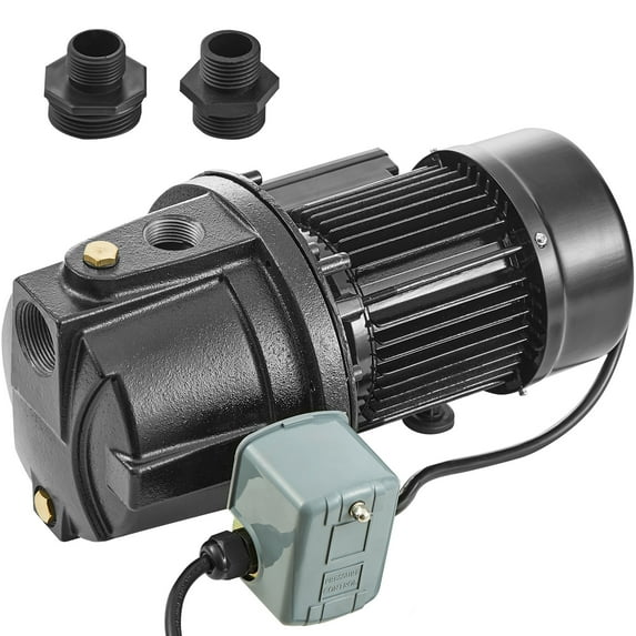 KFFKFF 1HP Superior Cast Iron Shallow Well Jet Water Pump, 115 Volt, 17.6 GPM 164 FT Maximum Head Water Pump, Ideal for Farm Garden Irrigation System and High-Rise Water Supply Shower Enhancement