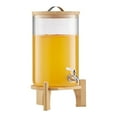 thumbnail image 1 of KFFKFF 2.2 Gallon Glass Beverage Dispenser with Wooden Stand, Stainless Steel Spigot, Ideal for Serving Iced Tea, Lemonade, Juice, and Water at Gatherings, 1 of 9