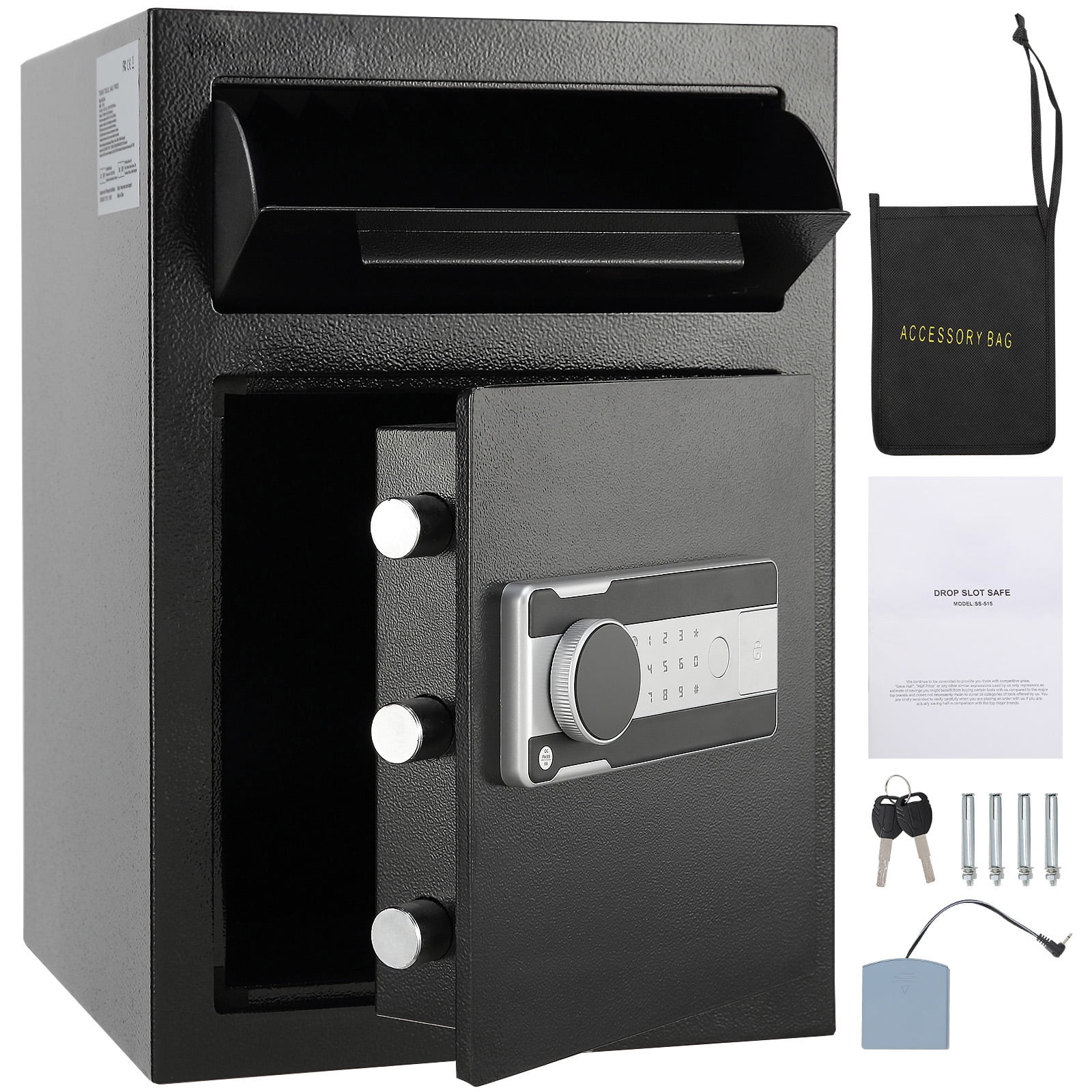 KFFKFF  2.5 Cubic Depository Safe, Drop Slot Safe with Electronic Code Lock and 2 Backup Keys, Dimensions 20.27'' x 13.97'' x 13.97'', Suitable for Cash, Mail Storage in Home, Hotel, Office