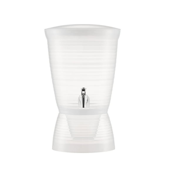 KFFKFF 2.64 Gallon Beverage Dispenser with Spigot and Ice Chamber, Plastic Drink Dispenser for Juice, Iced Tea, Lemonade, and Water, Ideal for Parties, Restaurants, and Hotels