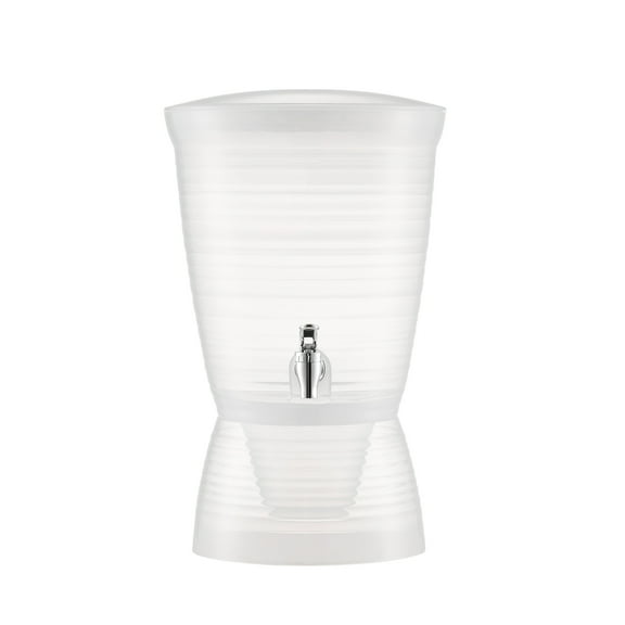KFFKFF 2.64-Gallon Beverage Dispenser with Spigot and Ice Chamber, Plastic Drink Dispenser for Juice, Iced Tea, Lemonade, and Water, Ideal for Events, Restaurants, and Hotels