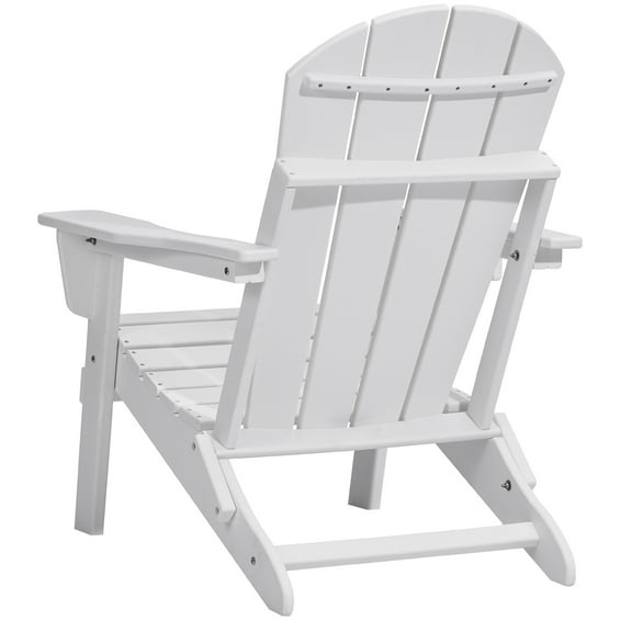 KFFKFF 2 Pack Adirondack Chairs, Outdoor Folding HDPE Patio Seats, Maximum 400lb Capacity for Lawn, Backyard, Garden Seating (White)