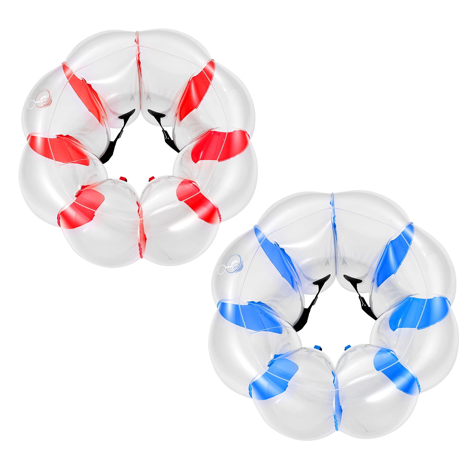 KFFKFF 2-Pack Inflatable Bumper Balls 4FT Human Bubble for Teens Blue+Red, Ideal for Outdoor Activities like Backyard Games, Camping, Picnics, Durable PVC Material, Sumo Hamster Ball with Handle